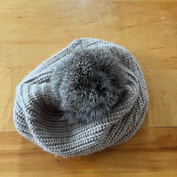 Wool Echo Toque with Faux Pom-Pom - Picture 2 of 3